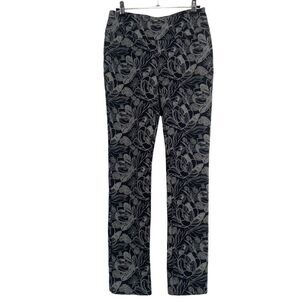 Soft‎ Surroundings Lotus Flower Print Pant Leggings Black/Gray XS